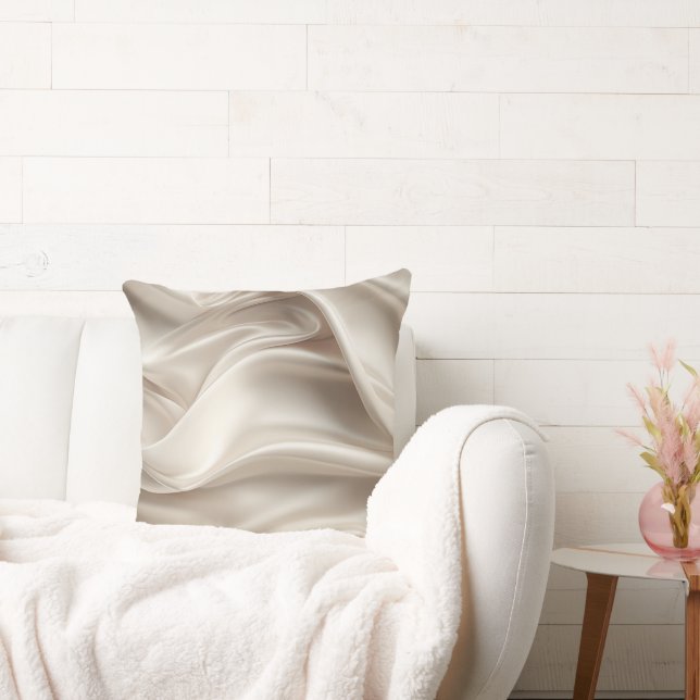 Almofada Dourado Champanhe Romântico Falso Cetim  (Sofá)