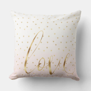 Almofada Dourado Cor-de-rosa-pincelado Ombre de amor