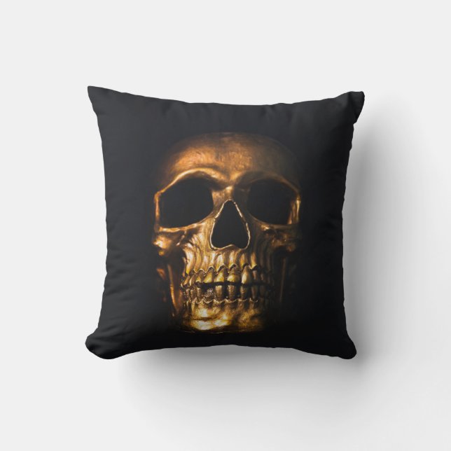 Almofada Dourado crânio (Frente)