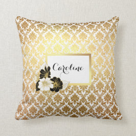 Almofada Dourado Damask on White