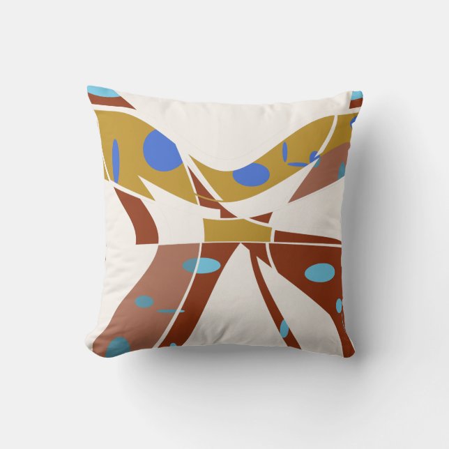 Almofada Dourado de ferrugem com borboleta Abstrato de manc (Frente)