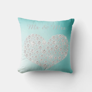 Almofada DOURADO DIAMOND HEART CUSHION CASAMENTO verde