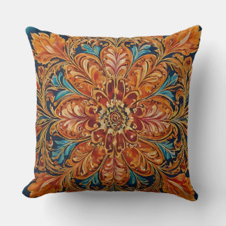 Almofada Dourado e Azul Ornamentado Antigo