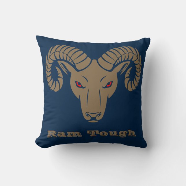 Almofada Dourado e Blue Aries Ram Tough (Frente)