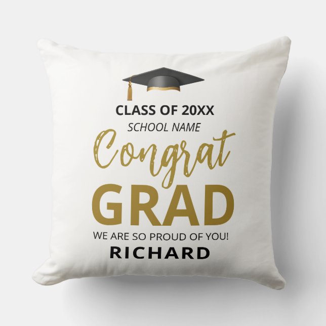 Almofada Dourado e preto | Presente Personalizado para Form (Frente)