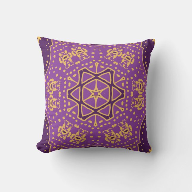 Almofada Dourado e violeta reversível (Frente)