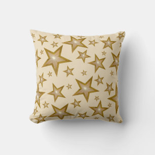 Almofada "Dourado" Estrelas impressas travesseiro decorativ