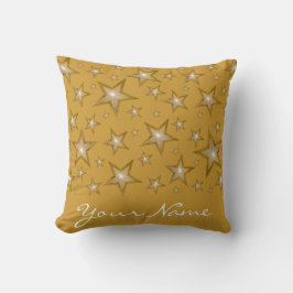 Almofada "Dourado" Estrelas 'Seu nome' travesseiro decorati