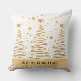 Almofada Dourado festivo metálico e branco