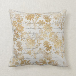 Almofada Dourado Floral francês Vintage