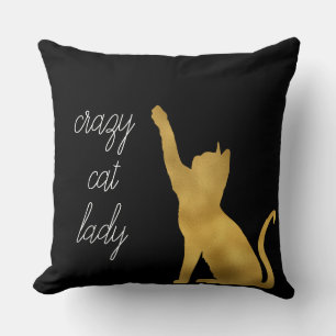 Almofada Dourado Gato Preto