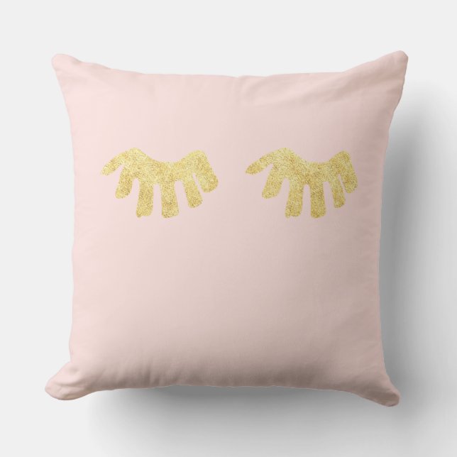 Almofada Dourado Glam Cor-de-Rosa (Frente)