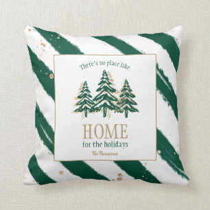 Almofada Dourado Glitter e Floresta Verde Pinheira Natal