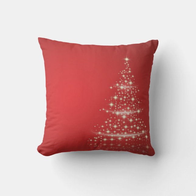 Almofada Dourado Natal decorativo Vermelho de Árvore Literá (Frente)