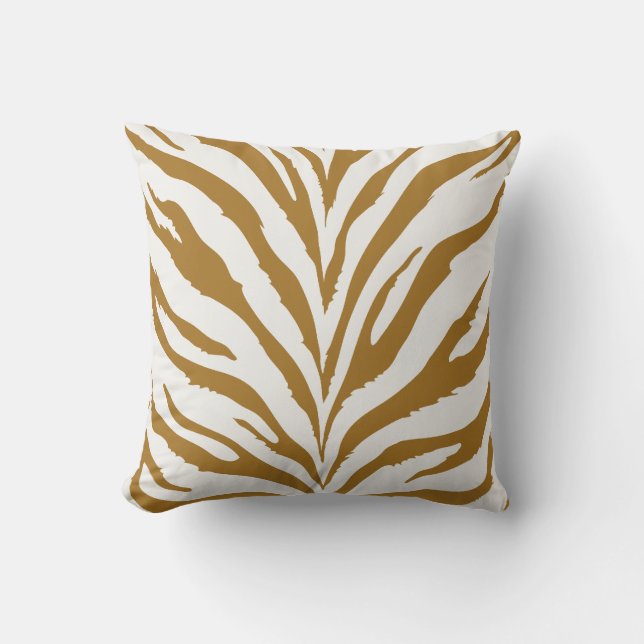 Almofada Dourado padrão zebra (Frente)
