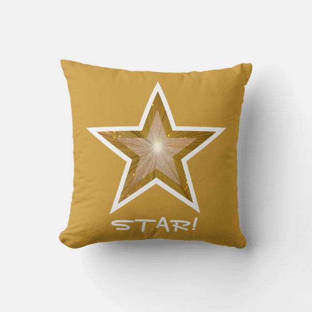 Almofada "Dourado" Star "Star" - ouro quadrado (Frente)