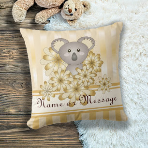 Almofada Dourado Stripe - Cartoon Cute Baby Koala