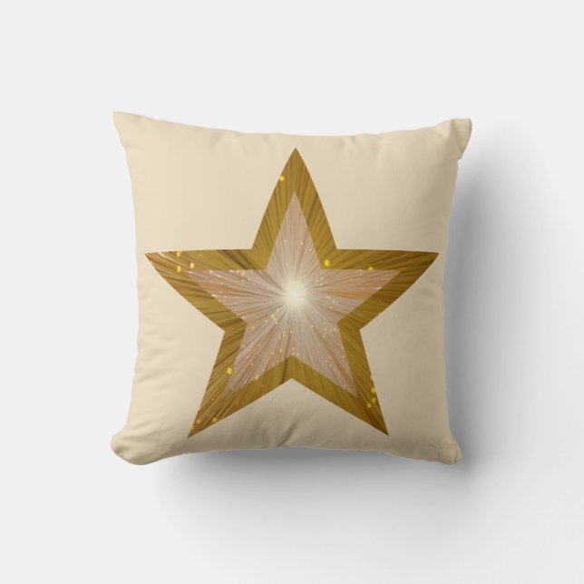 Almofada "Dourado" travesseiro decorativo estrelado de ouro (Frente)