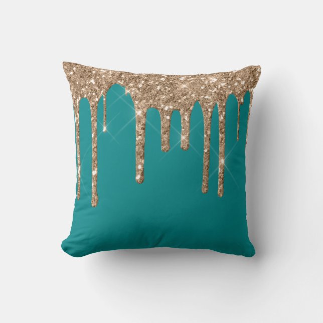 Almofada *~* Dourado Travesseiro decorativo TEAL de Drives  (Frente)