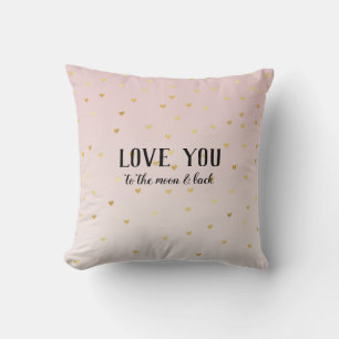 Almofada Dourados Glam Hearts Love