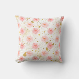 Almofada Dourados Splatters Rosa Roscas Aquarela