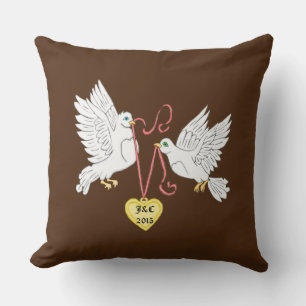 Almofada Doves of Love Personalised Square Travesseiro