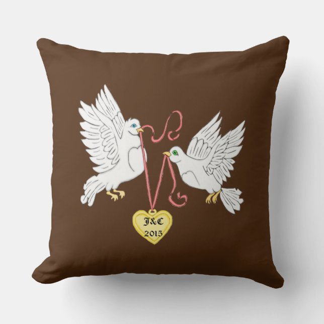 Almofada Doves of Love Personalised Square Travesseiro (Frente)
