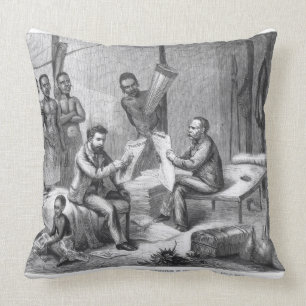 Almofada Dr. David Livingstone (1813-73) e Sr. Henry Mort