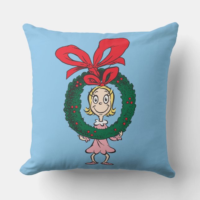 Almofada Dr. Seuss | Cindy-Lou Who - Wreath (Frente)