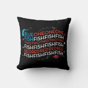 Almofada Dr. Seuss   Peixe Vermelho Peixe Azul Gráfico da B