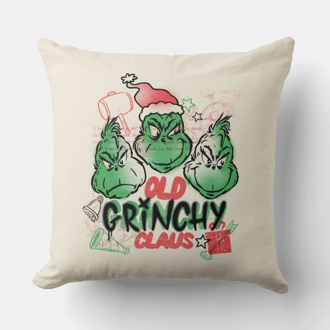 Almofada Dr. Seuss | Velho Grinch Claus (Frente)