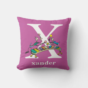 Almofada Dr. Seuss's ABC: Letter X - White Add Your Name