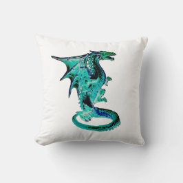 Almofada Dragão Azul do Mar Fantasia Criatura Mitológica