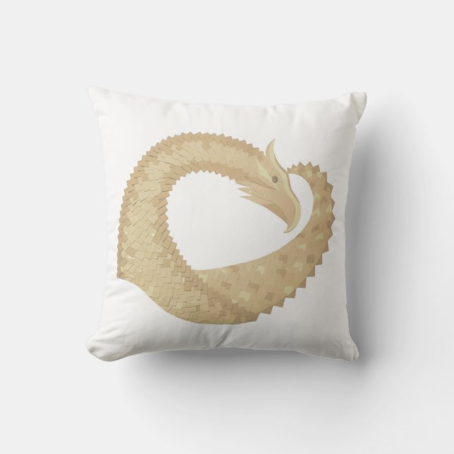 Almofada Dragão cardíaco Sandstone em branco (Frente)
