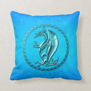 Almofada Dragão celta azul