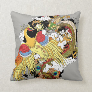 Almofada Dragão chinês e fênix