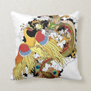 Almofada Dragão chinês e fênix