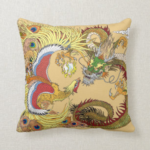 Almofada Dragão chinês e fênix