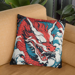 Almofada Dragão Chinês ou Japonês feroz