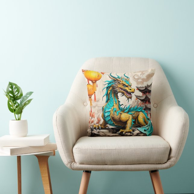 Almofada Dragão chinês tradicional para o ano novo chinês c (Cadeira)
