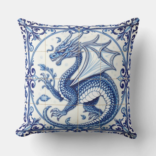 Almofada dragão da lua safira (Frente)