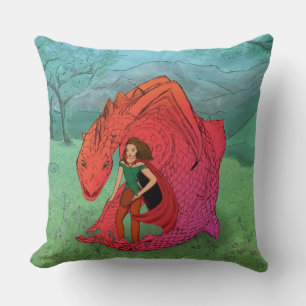 Almofada Dragão de Bebê Vermelho