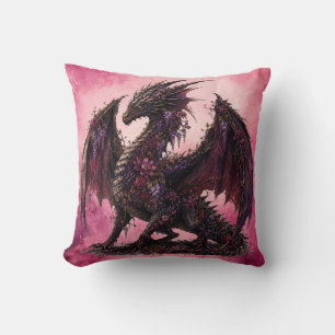 Almofada Dragão Flor Dragão de Fantasia Botânica