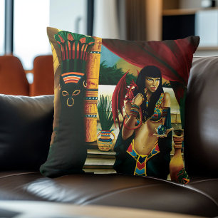 Almofada Dragão Gato Rainha Egípcia