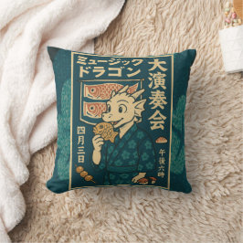 Almofada Dragão japonês retrô
