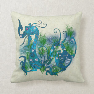 Almofada Dragão Jeweled azul