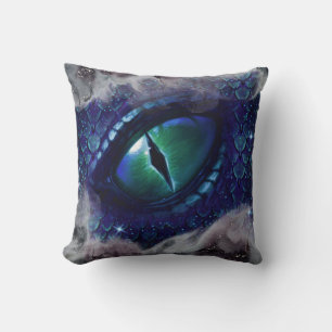 Almofada Dragão Medieval Azul Gótico com Tinta Glam