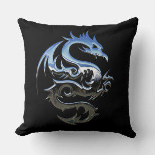 Almofada Dragão Metálico Silver Reversível