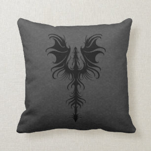 Almofada Dragão preto gótico