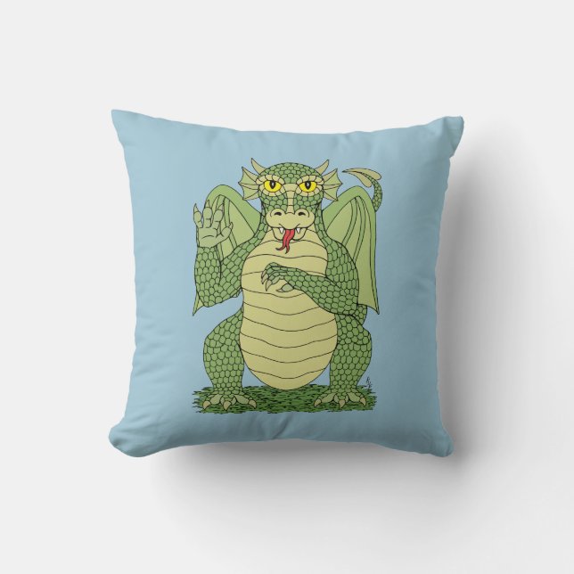 Almofada Dragão Verde Bonito (Frente)
